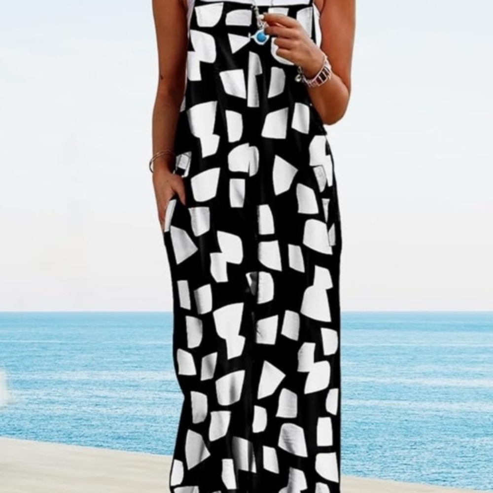 YesNo Brand Black and White Women's Romperl